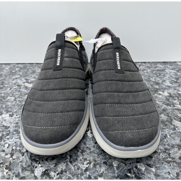 SKECHERS Men Glassel Milroy Relaxed Fit Casual Shoe Size 10.5 Black Canvas main image 6